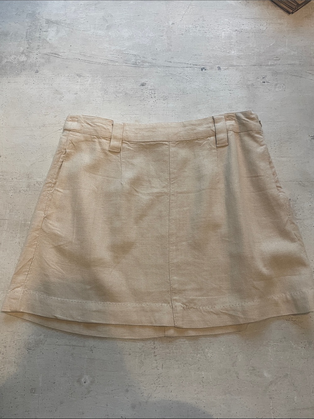 Free People Cream Linen-Blend Midi Skirt